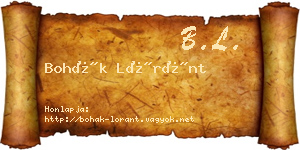 Bohák Lóránt névjegykártya
