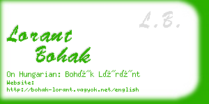 lorant bohak business card